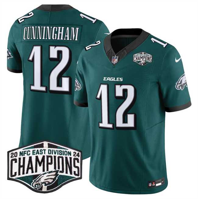 Men%27s Philadelphia Eagles #12 Randall Cunningham Green 2024 New NFC East Champions F.U.S.E. Vapor Untouchable Limited Stitched Jersey